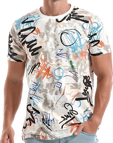 Mens Hipster Hip Hop Short Sleeve Print T-Shirt Shirts Men