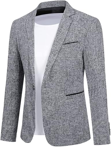 Men's Suit Jacket One Button Slim Fit Sport Coat Business Daily Blazer