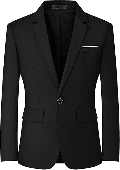 Blazers Slim Fit Business Casual Men Suit Sport Coat One Button Travel Blazer Lightweight Suit Jacket