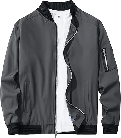 Men's Slim Fit Lightweight Sportswear Jacket Casual Bomber Jacket